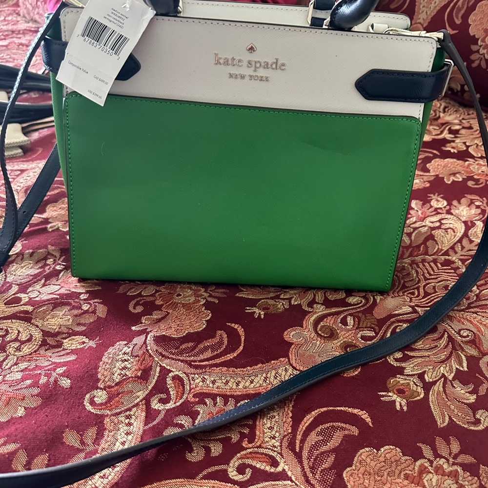 Kate Spade Green and White Crossbody Bag